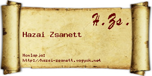 Hazai Zsanett névjegykártya